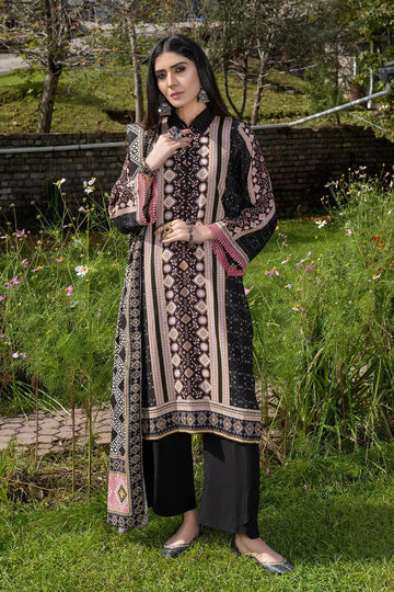 3PC Printed stitched Linen Suit KKT-3691 - Embroidered - KHAS STORES US -